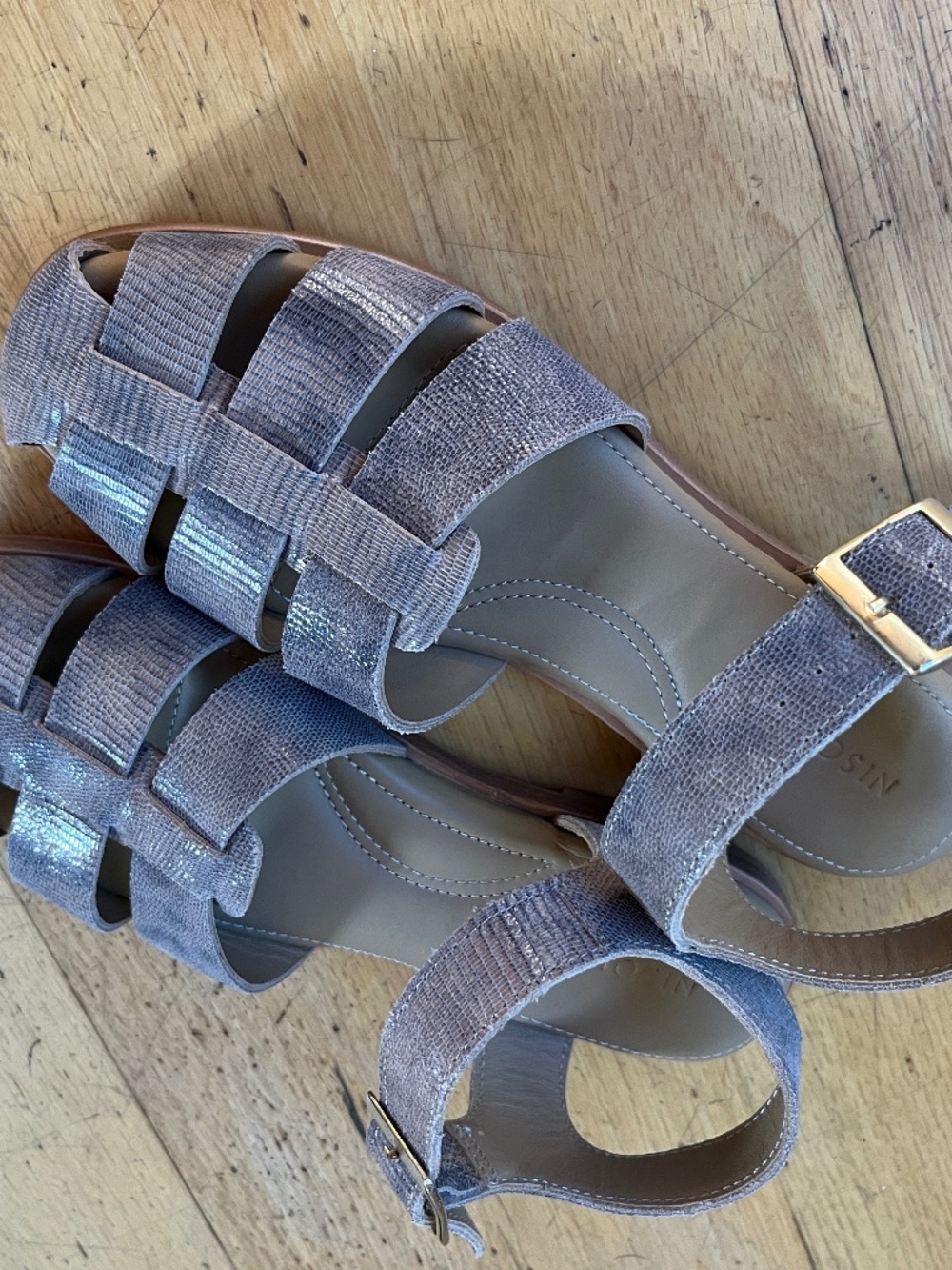 Nisolo greige Mira fisherman sandals, women's 6